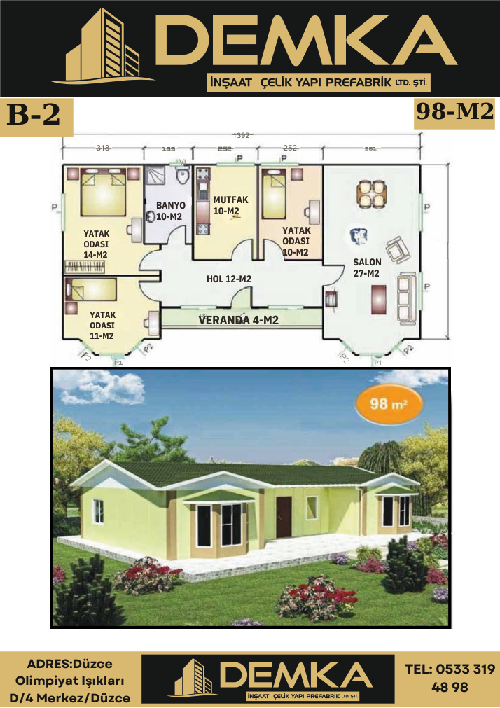 B serisi örnek plan B-2