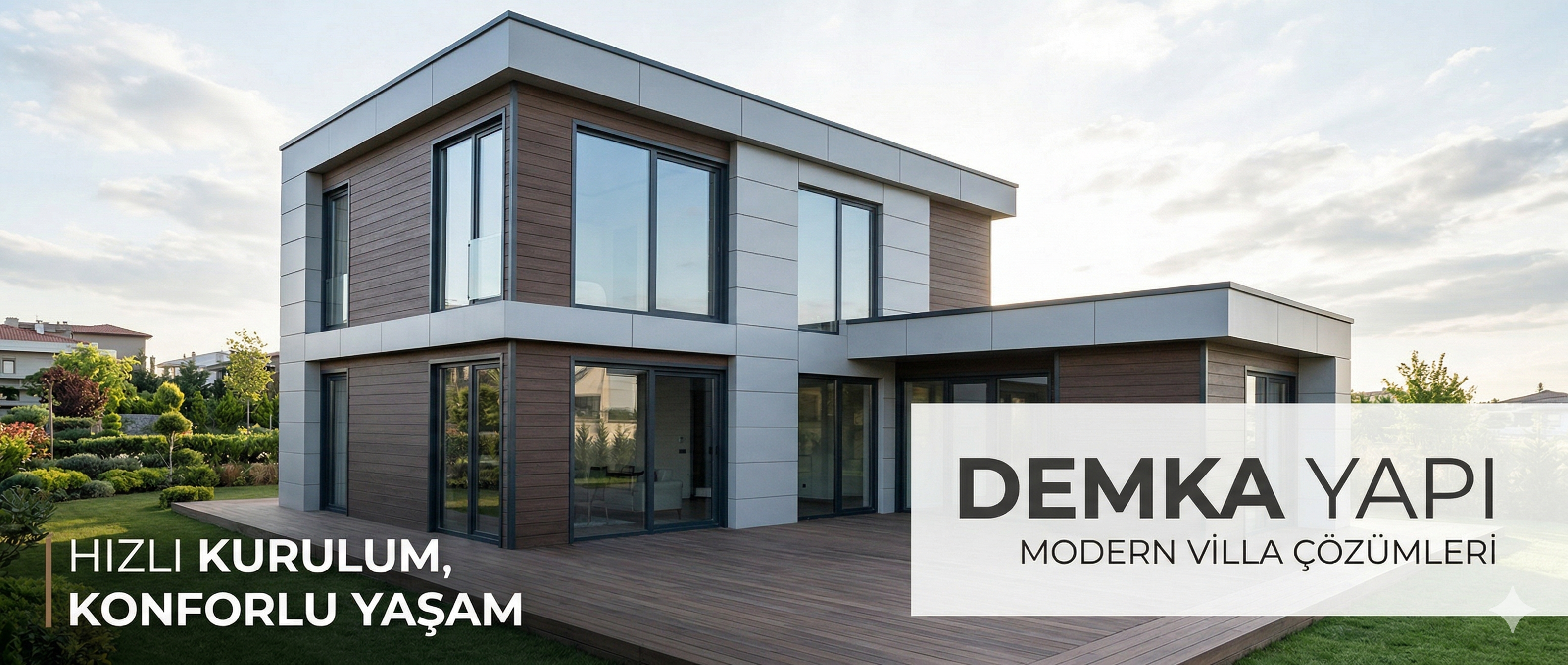 Modern prefabrik villa cephesi